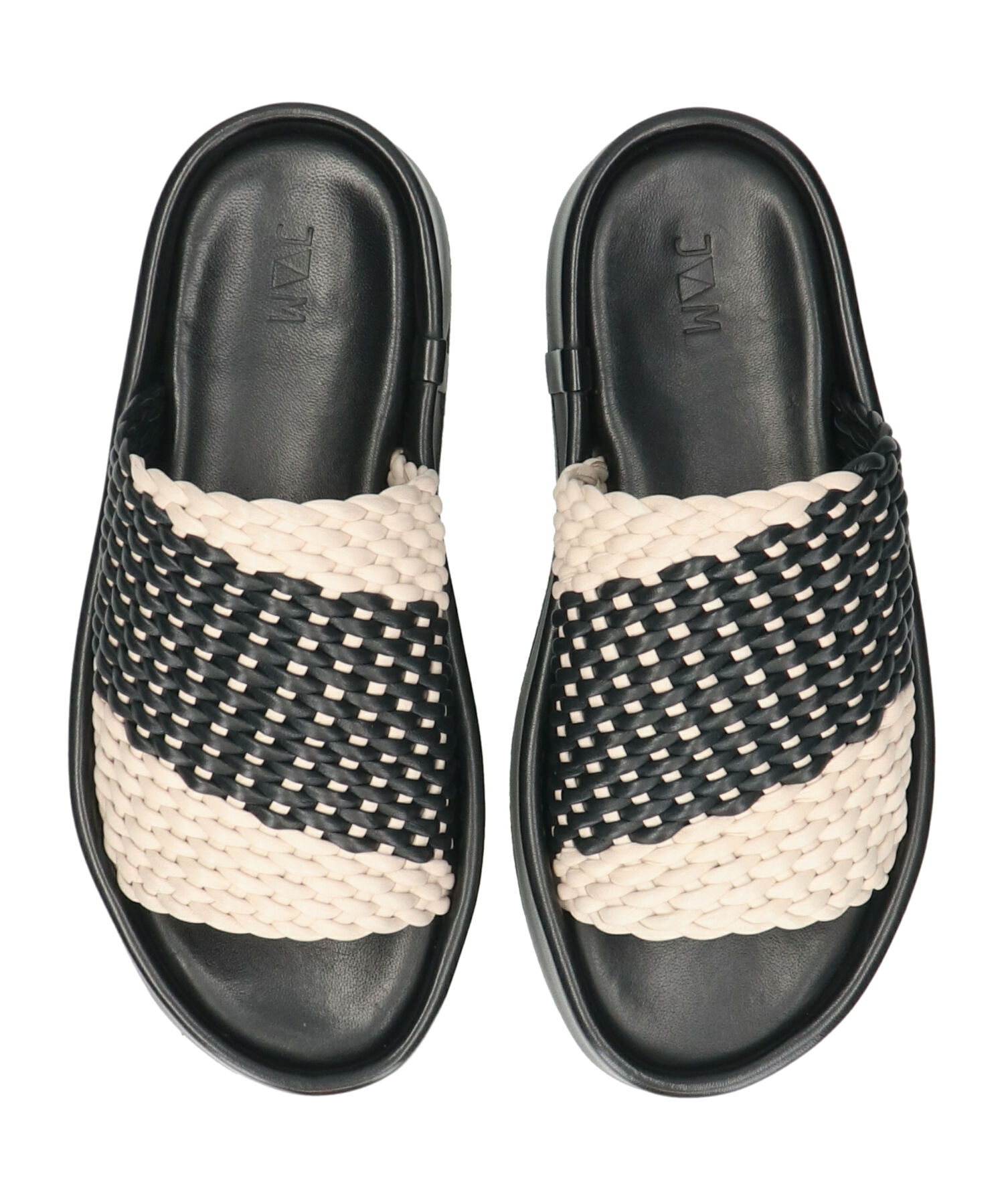 IMPORT SELECT「【JVAM】ウーブンレザー厚底ミュールサンダル(E52126)」|サンダル|