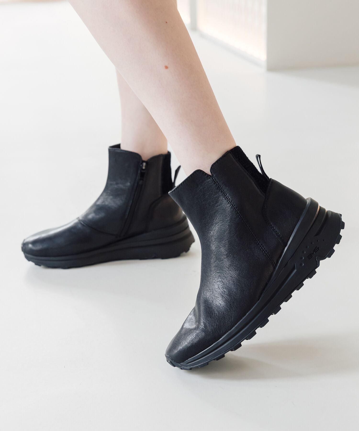 IMPORT SELECT「【bussola】撥水ヒールアップショートブーツ(955519)」|ショートブーツ|BL