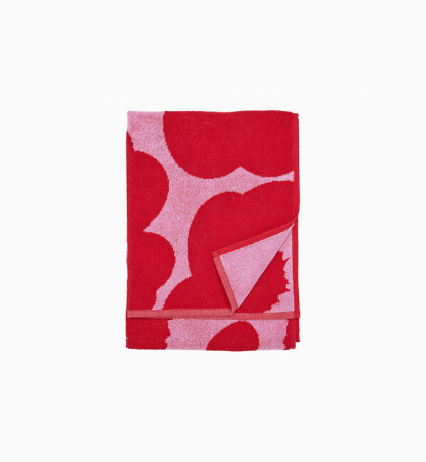 Marimekko「Unikko ハンドタオル」|タオル|ピンク&times;レッド