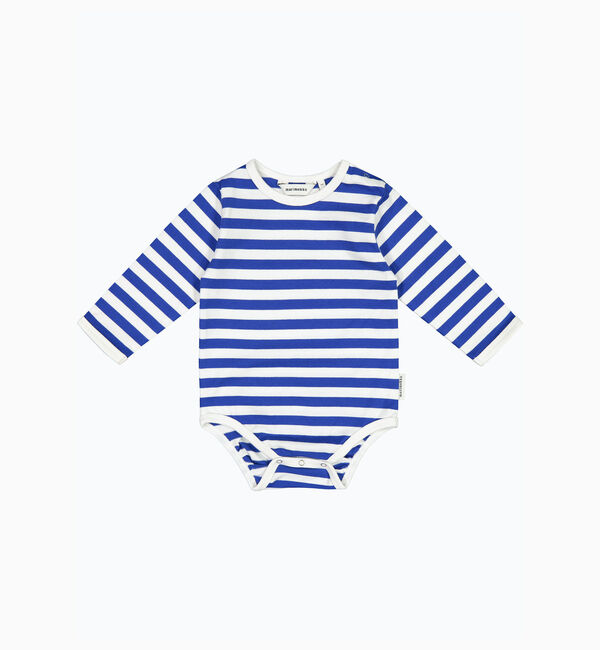 Marimekko「[kids] Vinde Tasaraita ロンパース」|その他|ブルー&times;ホワイト