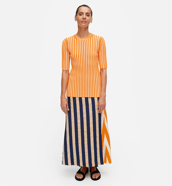 Marimekko「Virtaama Merirosvo ニット」|ニット・セーター|ｵﾚﾝｼﾞ&times;ｵﾌﾎﾜｲﾄ