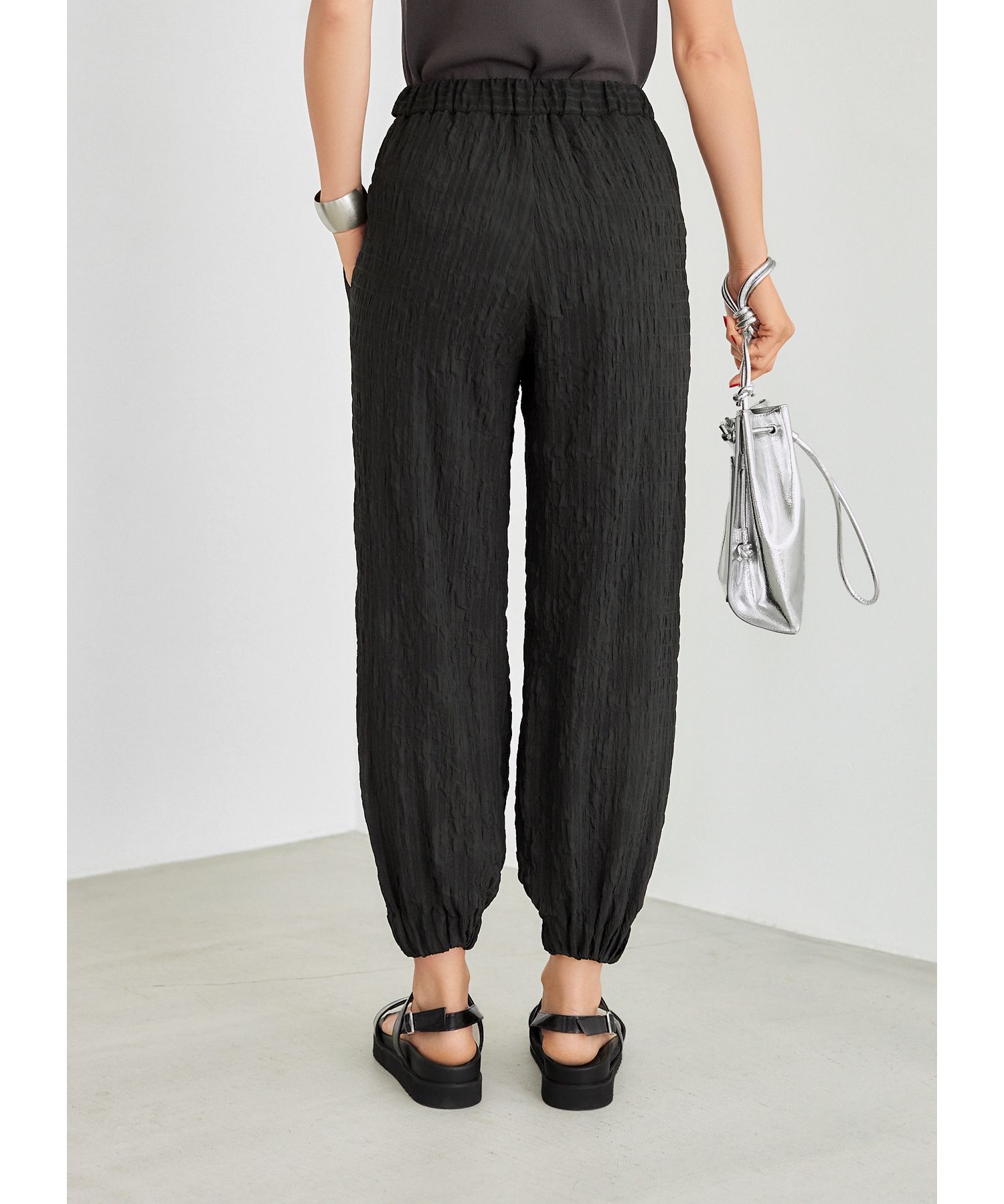 STYLE DELI「【LUXE】シャーリングプリーツジョガーパンツ」|サルエル|