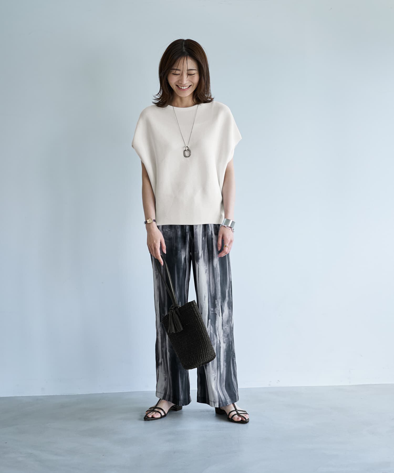 STYLE DELI「ラウンドシェイプサマーニットトップスB」|ニット・セーター|