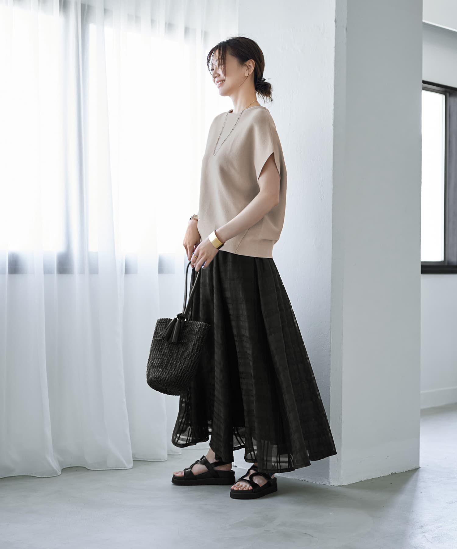 STYLE DELI「ラウンドシェイプサマーニットトップスB」|ニット・セーター|