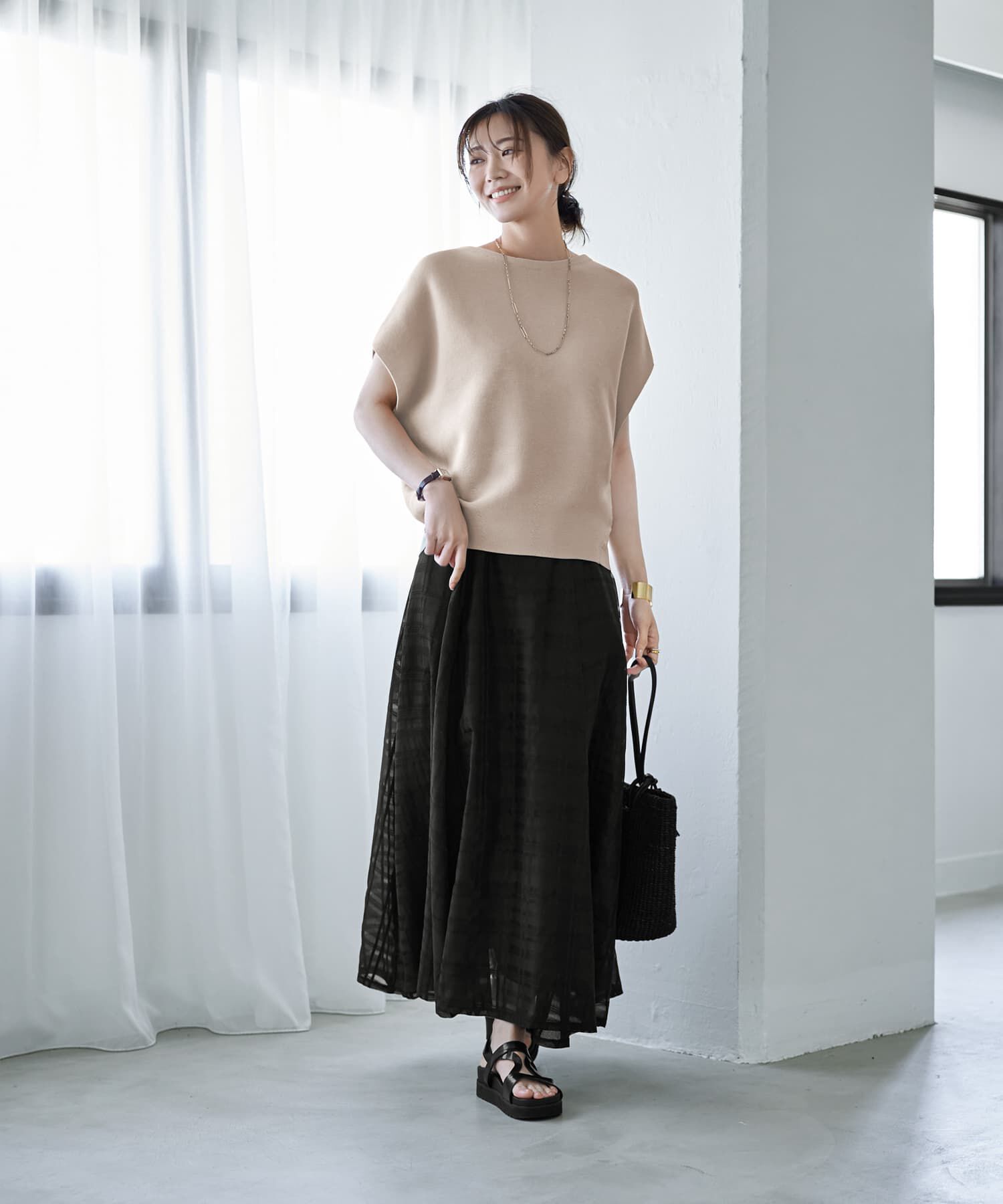 STYLE DELI「ラウンドシェイプサマーニットトップスB」|ニット・セーター|