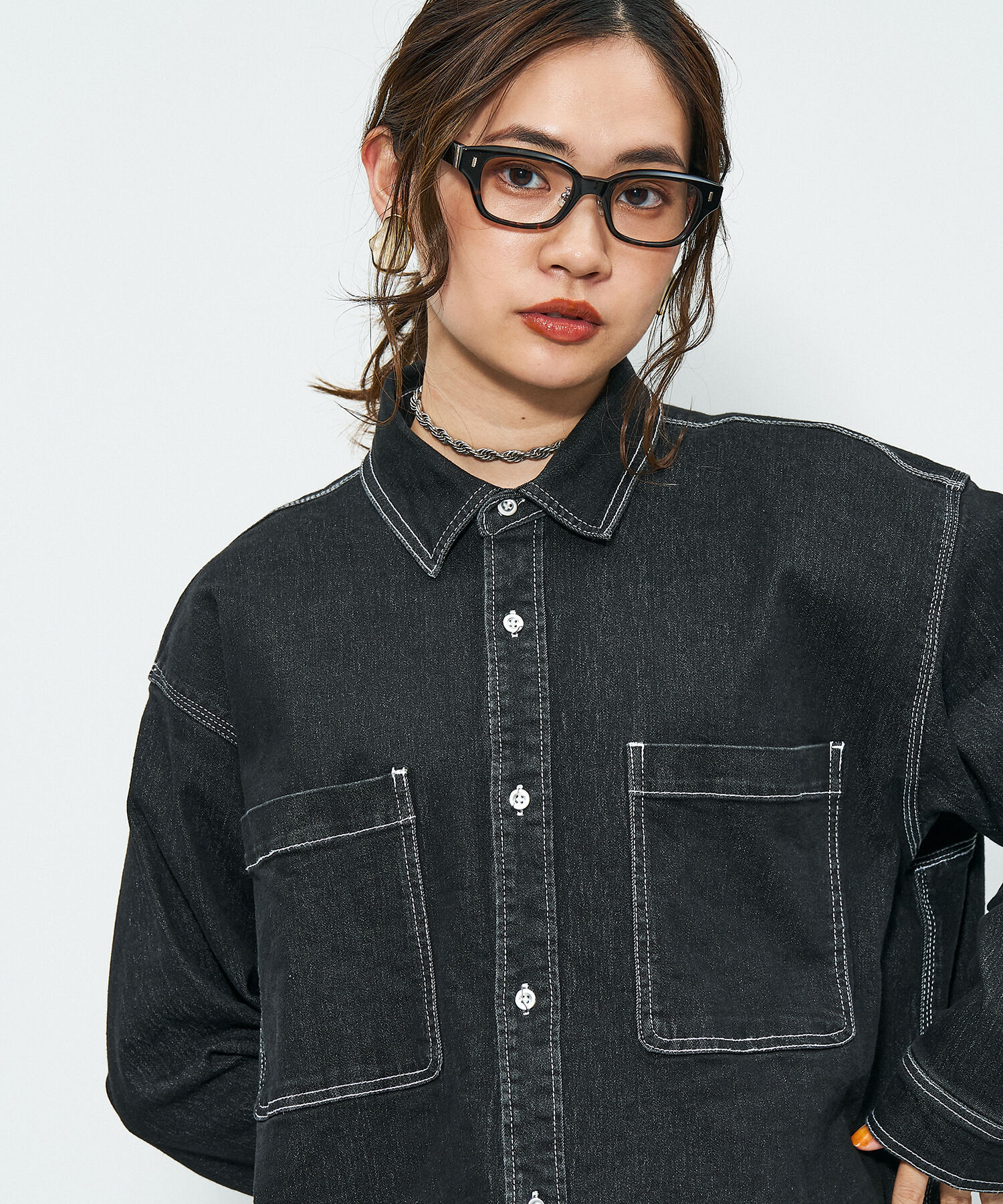  「Zoff｜STUDIO SEVEN｜ウェリントン型 メガネ｜太縁メガネ  クリア 黒縁 レンズ交換券付き」|メガネ|ブラウン