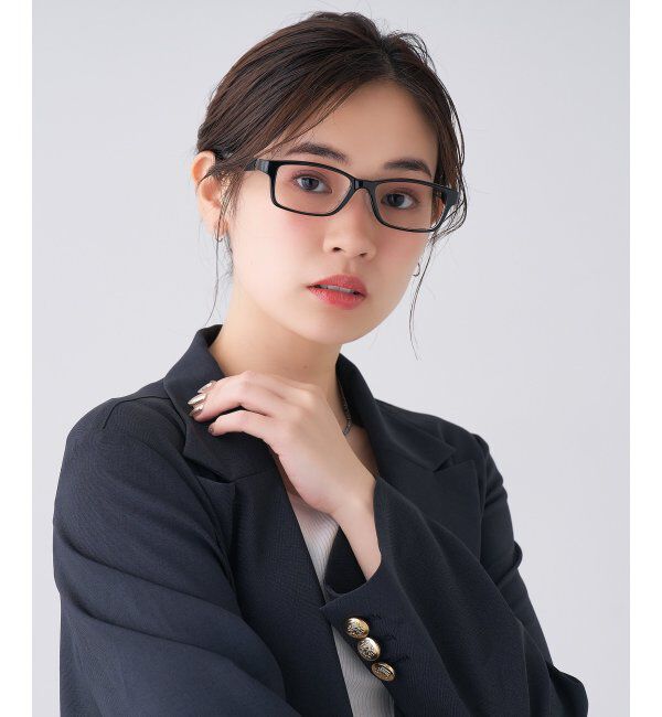  「スクエア型 メガネ【SNAP GRIP搭載】 スポーツ 運動用｜ズレ落ち防止｜伊達メガネ  レンズ交換券付」|メガネ|ブラック