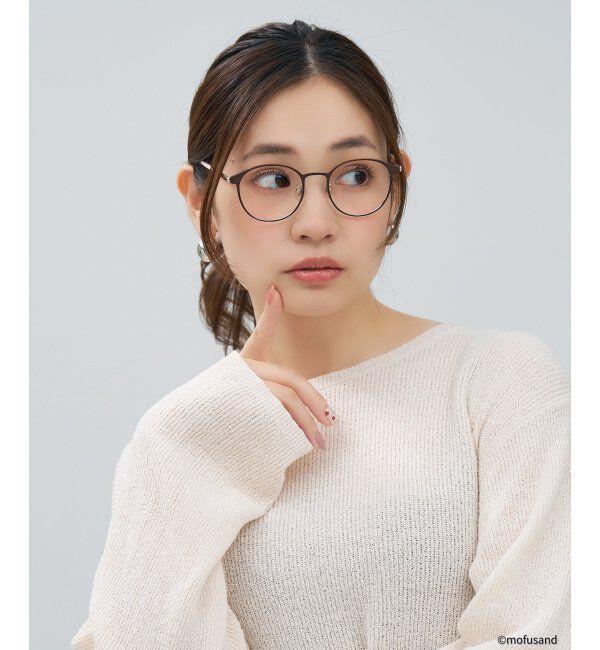  「Zoff｜mofusand ボストン型 メガネ | モフサンド [PREMIUMモデル] 伊達・度付き眼鏡  レンズ交換券付」|メガネ|薄ブラウン1