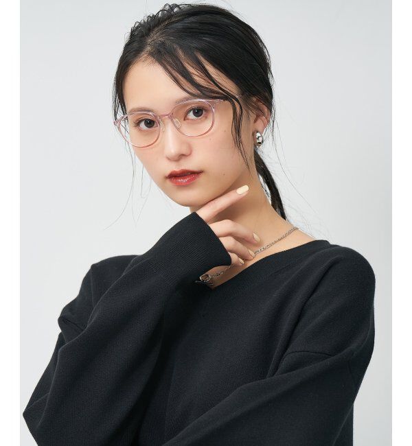  「MAQuillAGE(マキアージュ) コラボ｜ 血色感 メガネ | 中顔面短縮みえ メイク 大人可愛い レンズ交換券付」|メガネ|