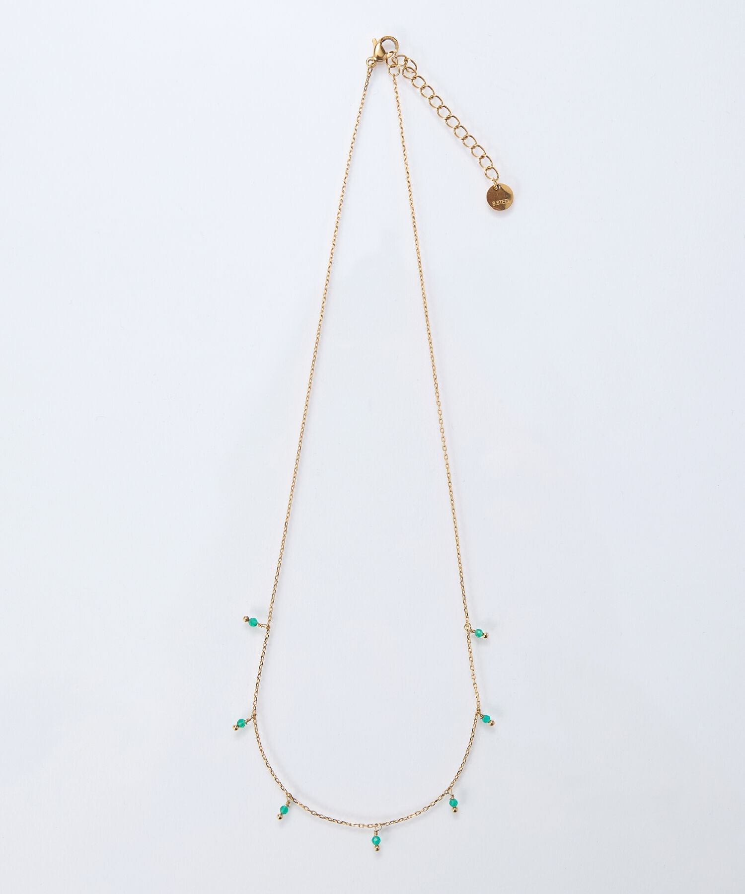 Phoebe「【金属アレルギー対応】カラージェムステーションネックレス/天然石/サージカルステンレス」|ネックレス|