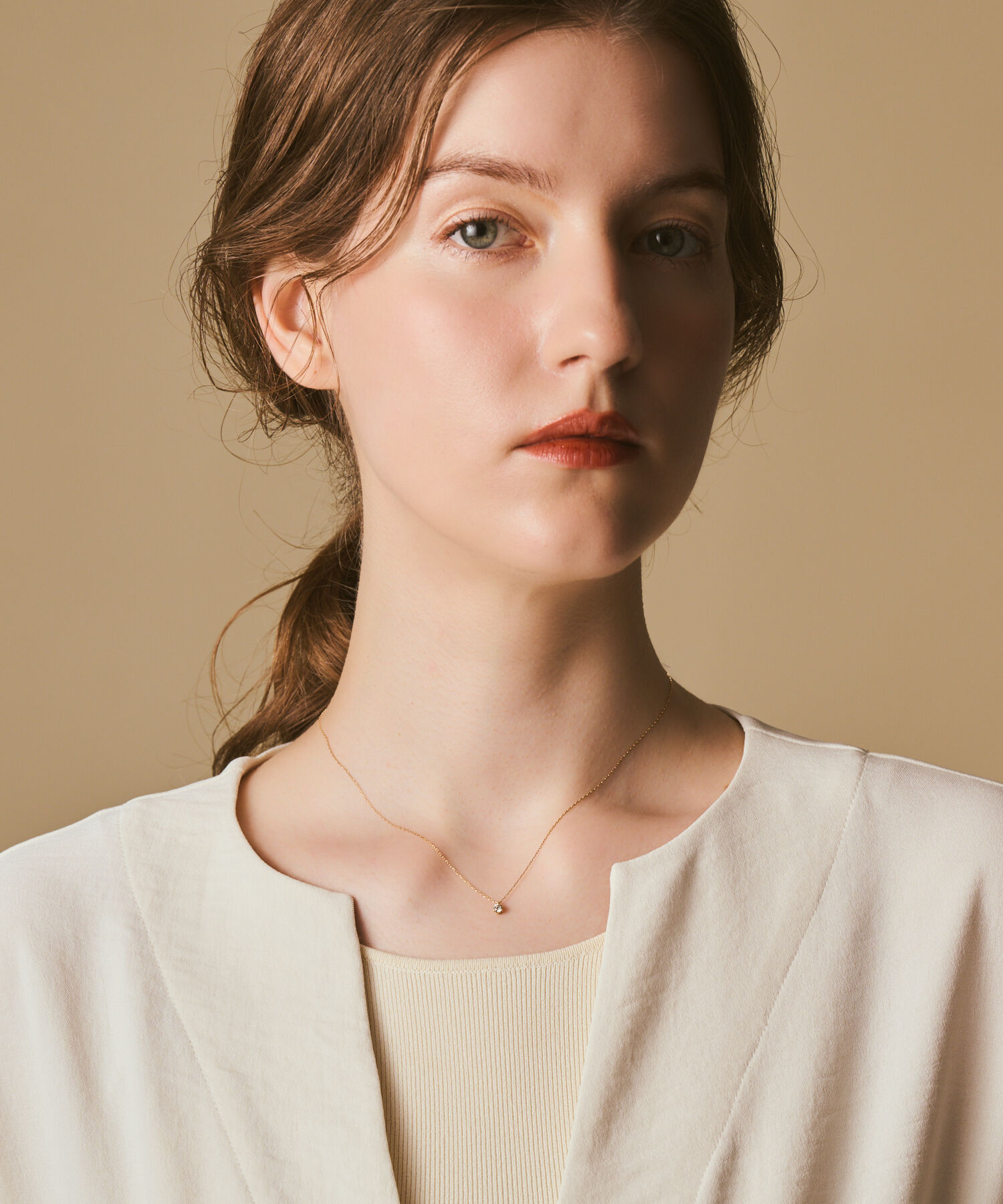 agete「K18ダイヤモンドネックレス（0.1ct）」|ネックレス|