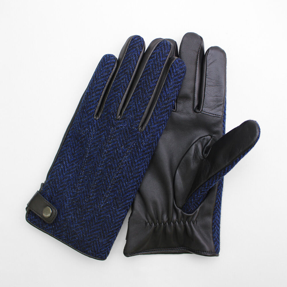 BACKYARD FAMILY「ハリスツイード 手袋 メンズ 通販 Harris Tweed グローブ スマートフォン対応」|手袋|ブルー1
