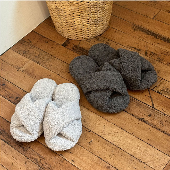 BACKYARD FAMILY「スリッパ もこもこ 洗える 通販 ルームシューズ ルームスリッパ 前あきスリッパ 室内履き」|ルームシューズ|