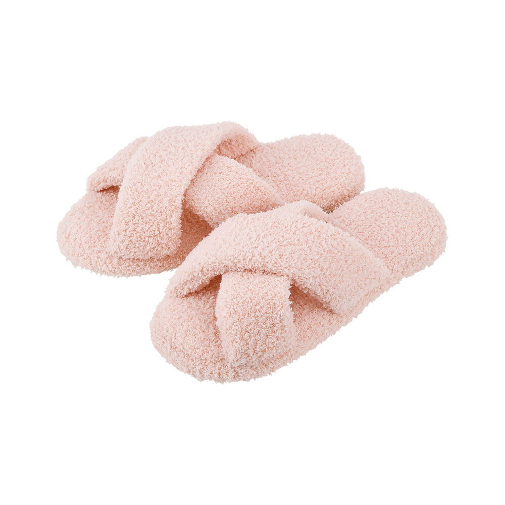 BACKYARD FAMILY「スリッパ もこもこ 洗える 通販 ルームシューズ ルームスリッパ 前あきスリッパ 室内履き」|ルームシューズ|ピンク1