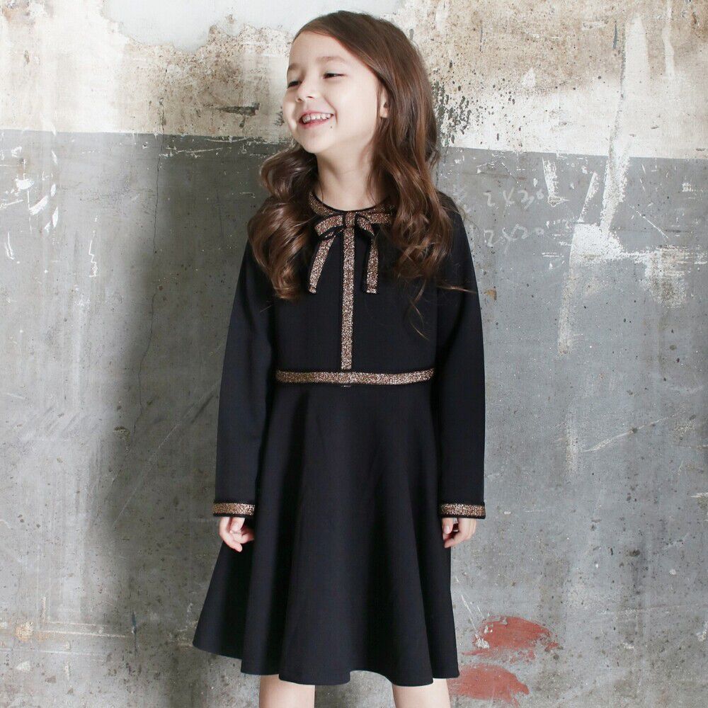 BACKYARD FAMILY「ワンピース キッズ 長袖 通販 ドレスワンピース 12062002 子供 ドレス 女の子 結婚式」|その他|ブラック1