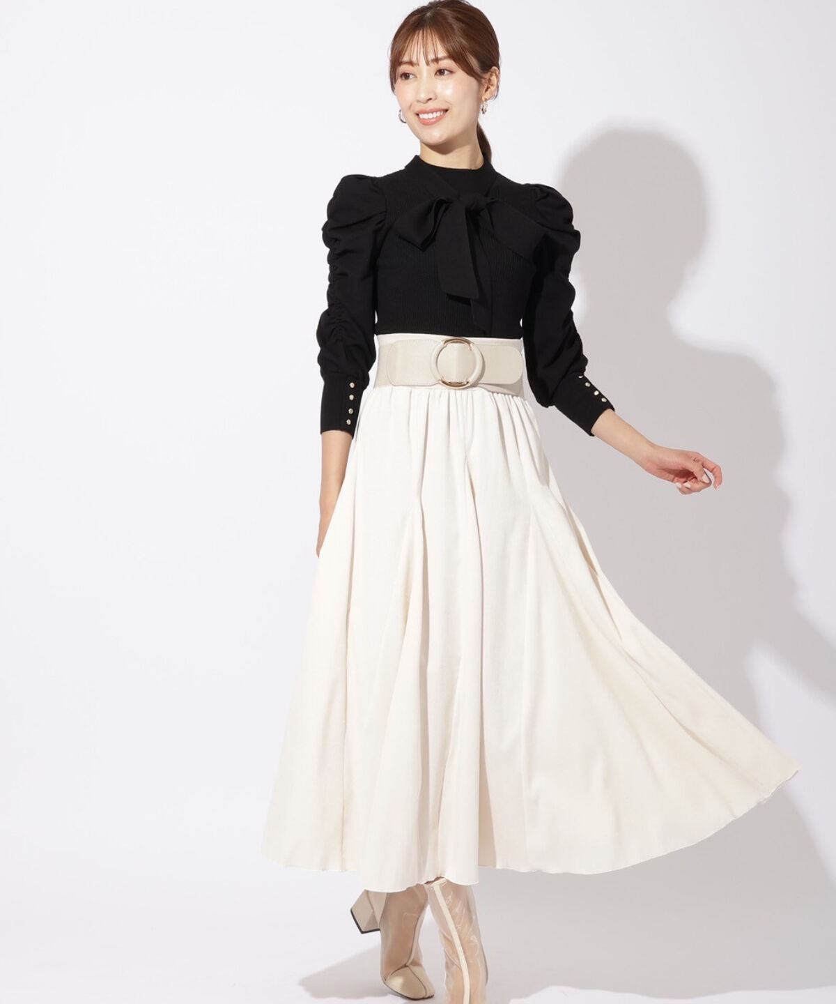 アンドクチュール「コールテンロングスカート」|フレア|オフ