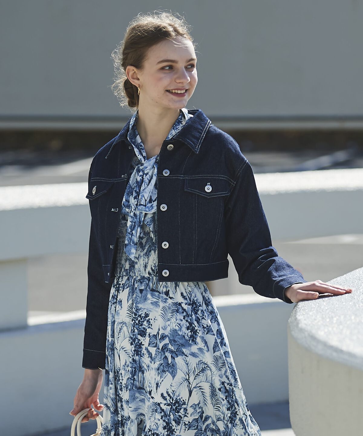 アンドクチュール「クロップドデニムジャケット」|デニムジャケット|