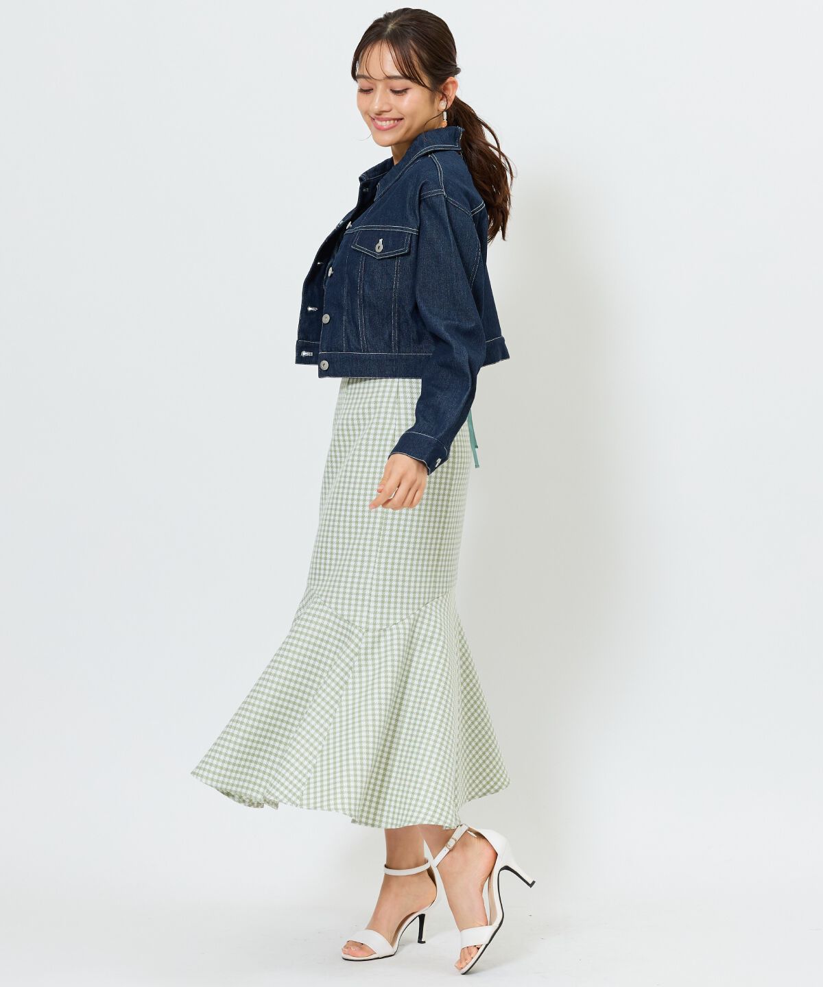 アンドクチュール「クロップドデニムジャケット」|デニムジャケット|