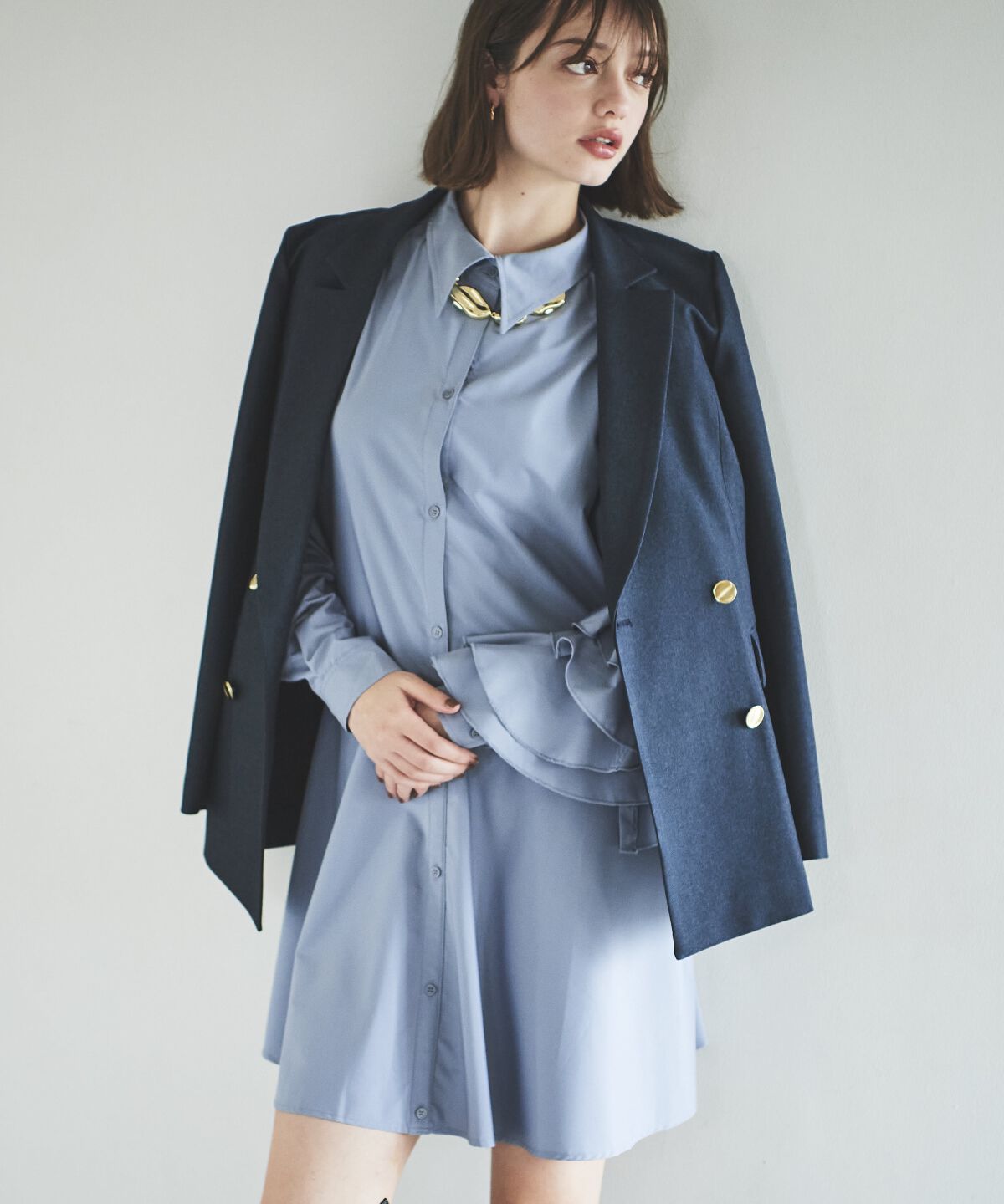 アンドクチュール「ダブルジャケット」|テーラードジャケット|ネイビー