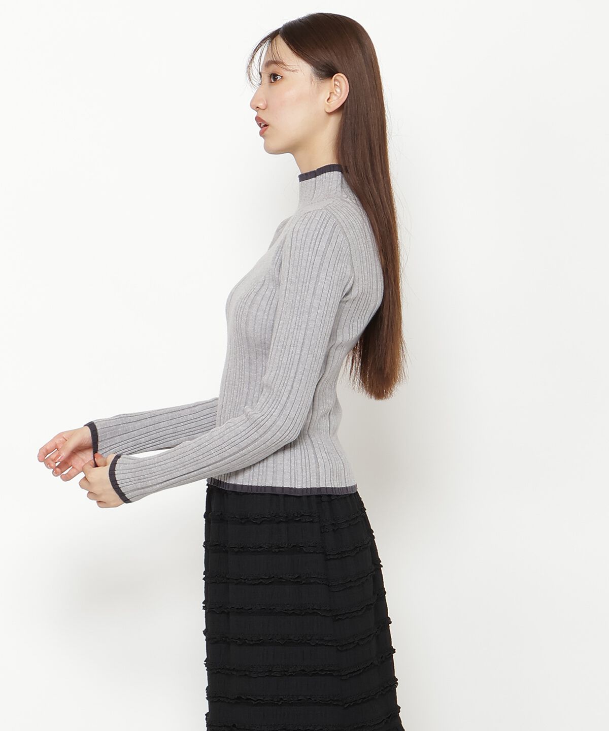 REDYAZEL「バイカラータートルニット」|ニット・セーター|