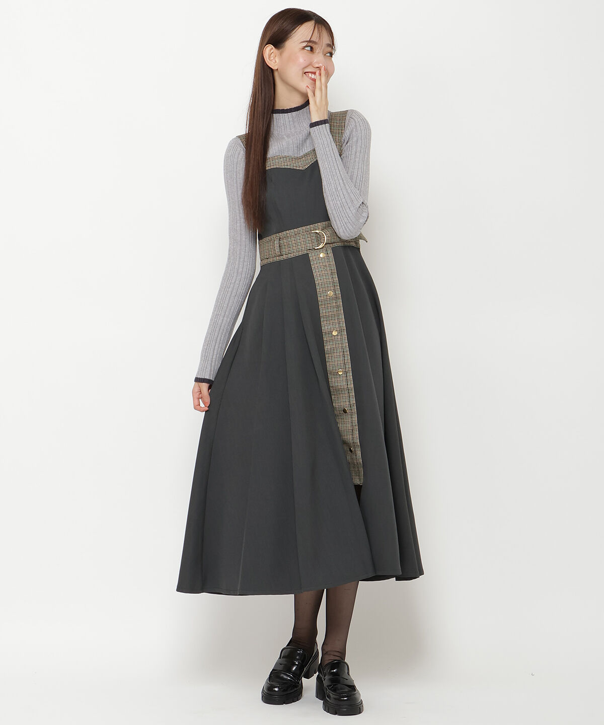 REDYAZEL「バイカラータートルニット」|ニット・セーター|