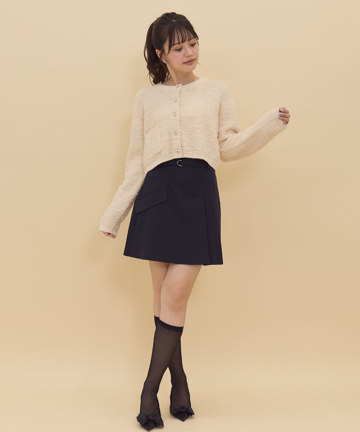 REDYAZEL「ゴールドボタンジャケットカーディガントップス」|カーディガン|