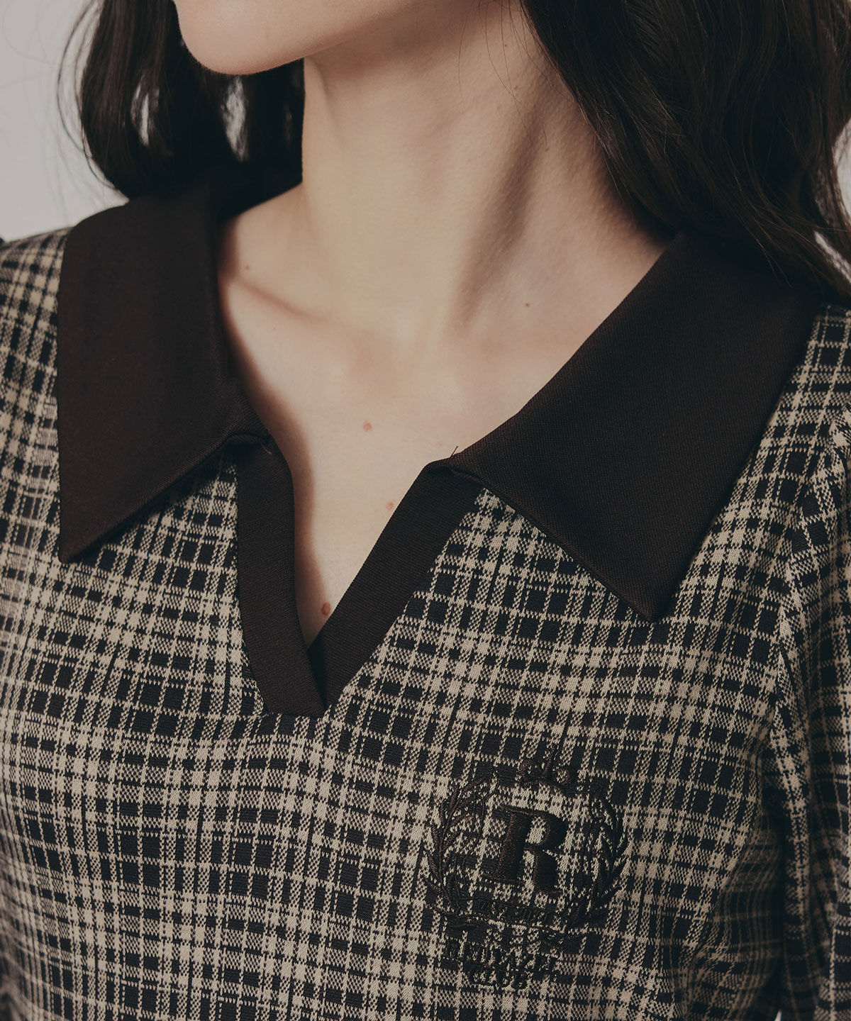 REDYAZEL「エンブレムサイドレースアップチェックワンピース」|ワンピース|