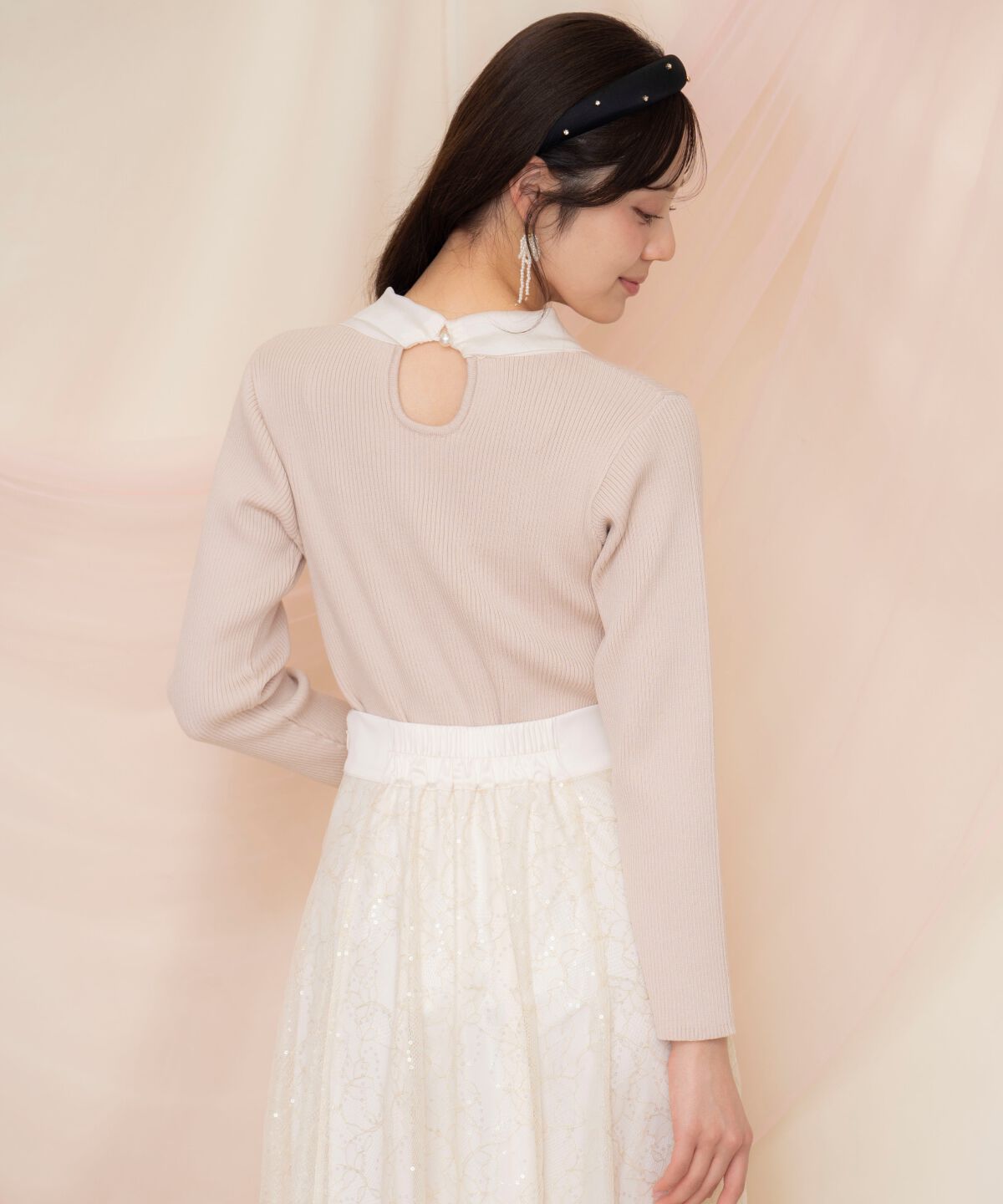 WILLSELECTION「シアーリボンタイプルオーバー」|ニット・セーター|