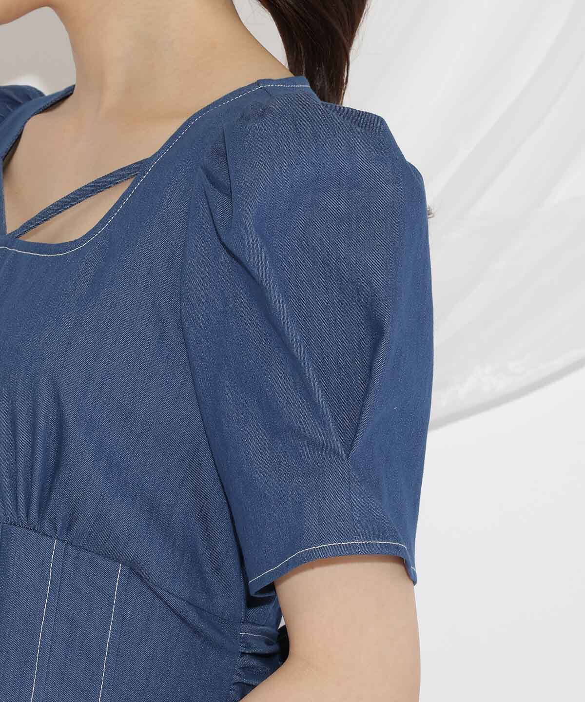 WILLSELECTION「バックリボンデニムワンピース」|ワンピース|