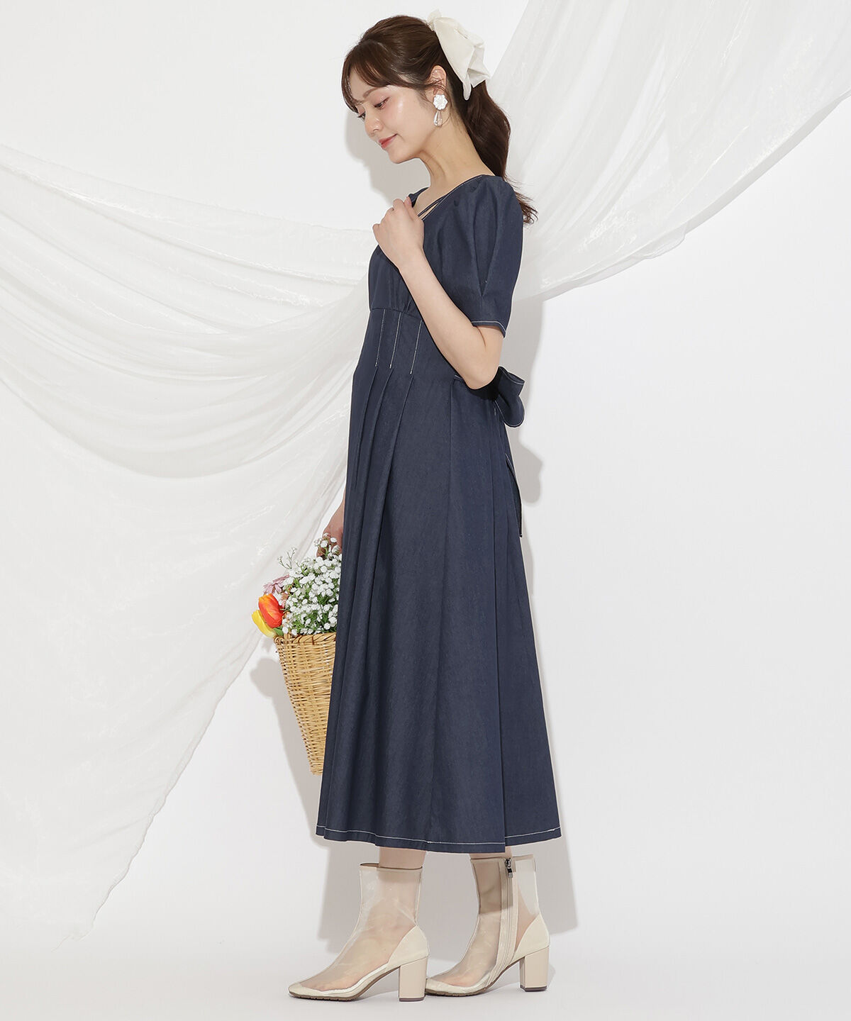 WILLSELECTION「バックリボンデニムワンピース」|ワンピース|