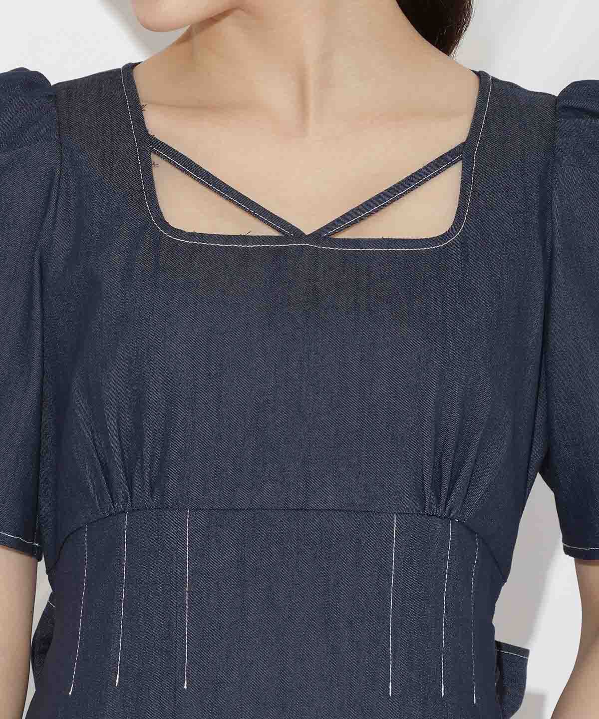 WILLSELECTION「バックリボンデニムワンピース」|ワンピース|