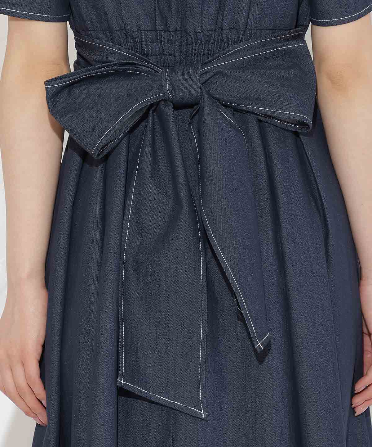 WILLSELECTION「バックリボンデニムワンピース」|ワンピース|