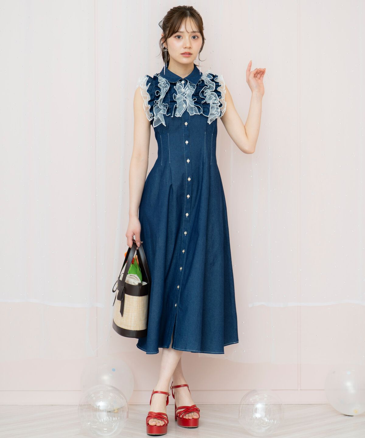 WILLSELECTION「チュールフリルワンピース」|ワンピース|