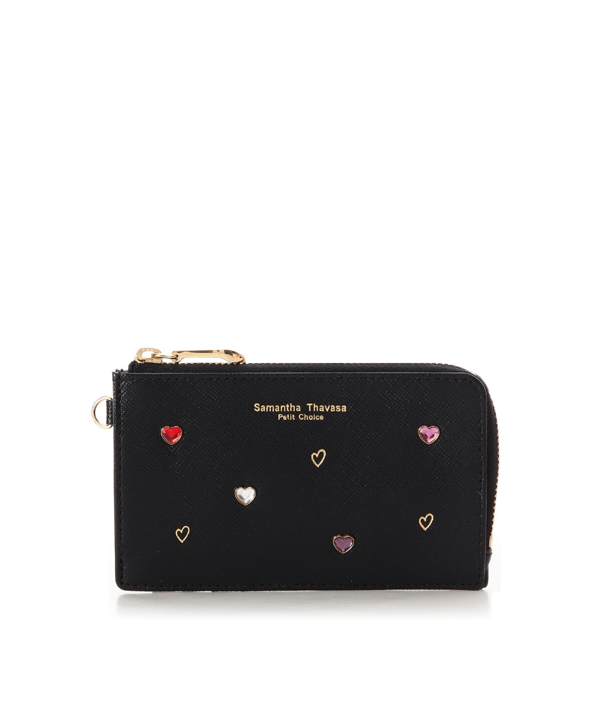 Samantha Thavasa Petit Choice「ハートストーン フラグメントケース」|コインケース|ブラック