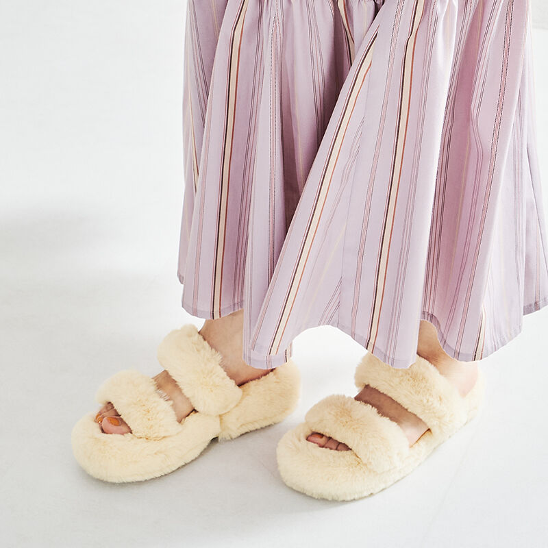 ORiental TRaffic「【EC限定】ダブルベルトファーサンダル/25303」|サンダル|WHITE