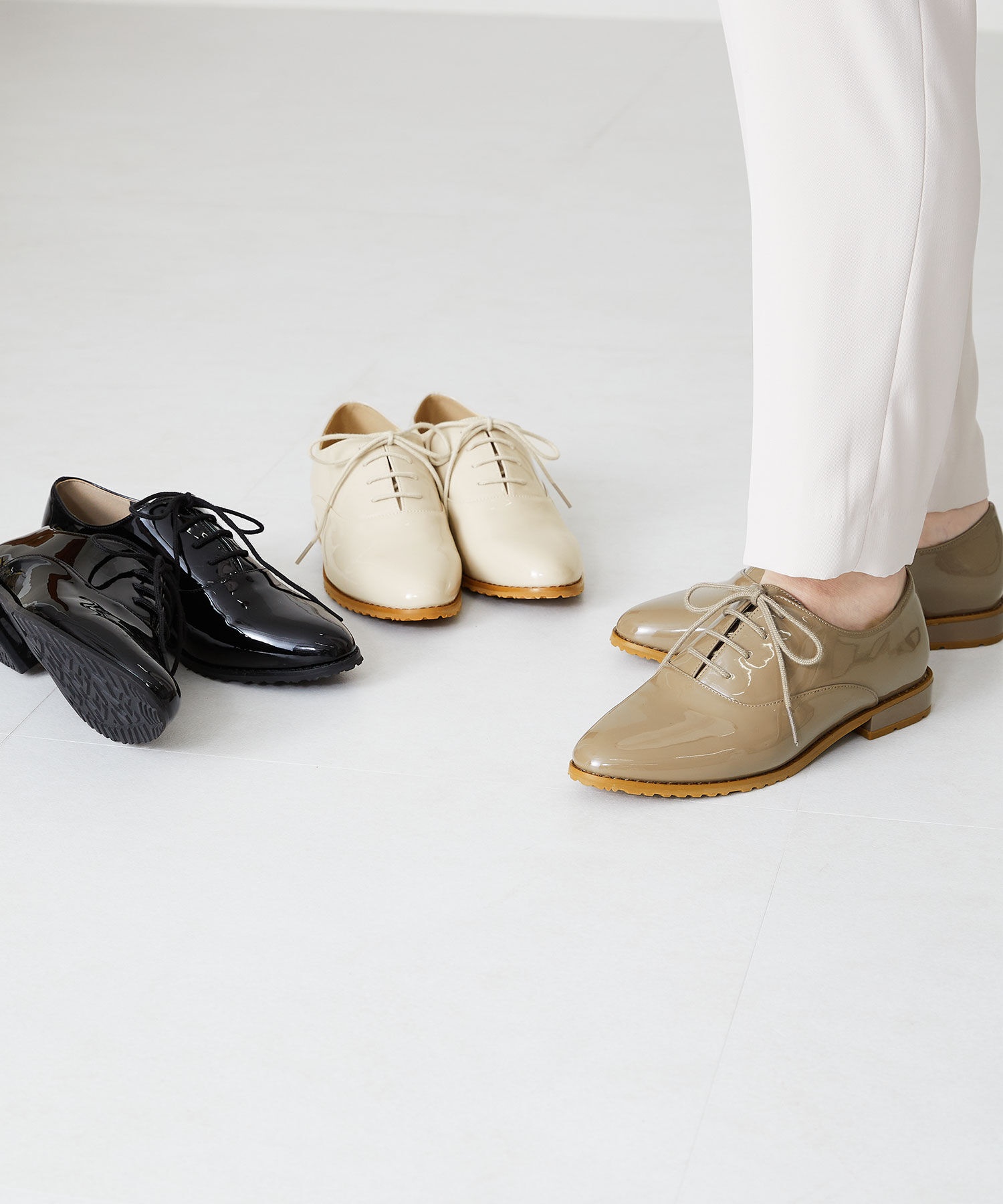 ORiental TRaffic「【防水】アーモンドトゥレースアップレインシューズ/R-1018 レインシューズ レイン 人気 定番 トレンド」|パンプス|BEIGE