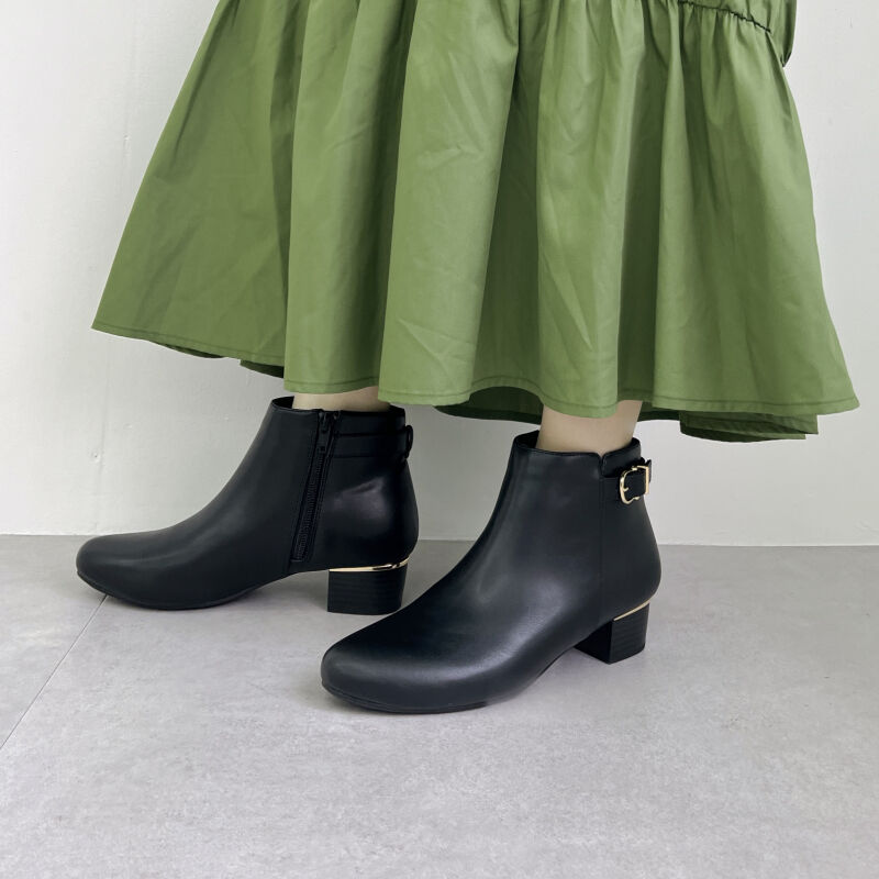 WA Oriental TRaffic「メタリックラインベルトヒールブーツ/32404」|ショートブーツ|