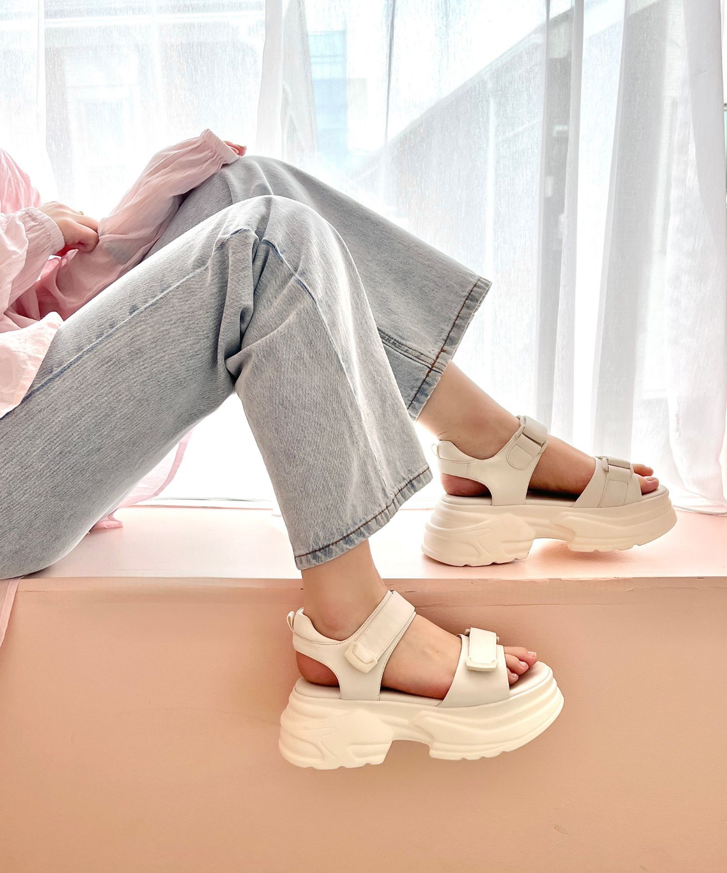 ORiental TRaffic「【アウトレット価格】厚底スニーカーソールサンダル/41205 サンダル 履きやすい スポサン 人気」|サンダル|