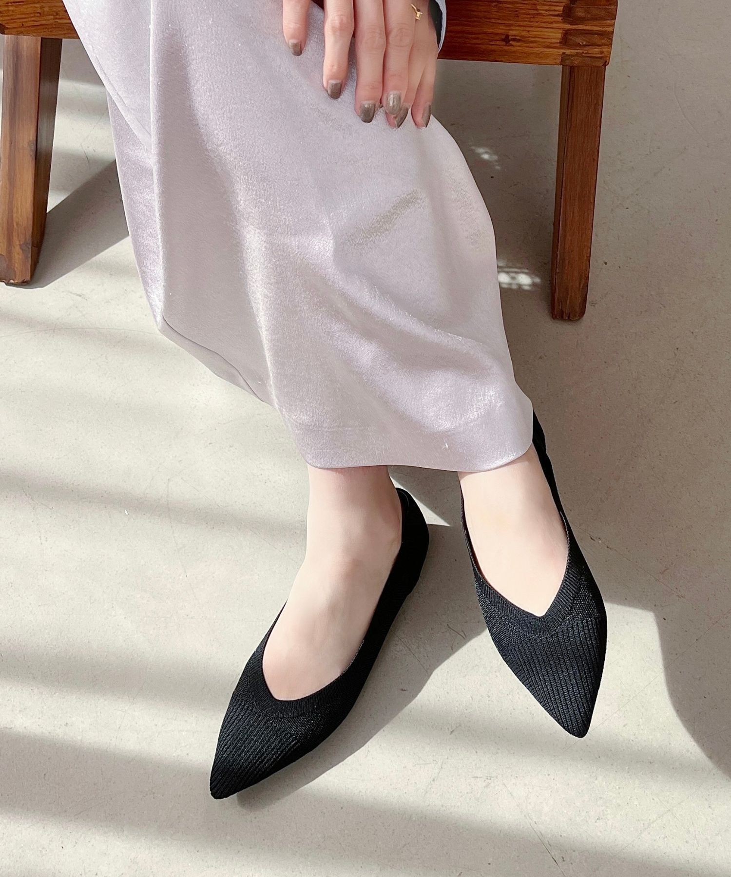 WA Oriental TRaffic「●人気アイテム● 軽量 シアー ニットパンプス /52108 柔らかい クッション」|パンプス|