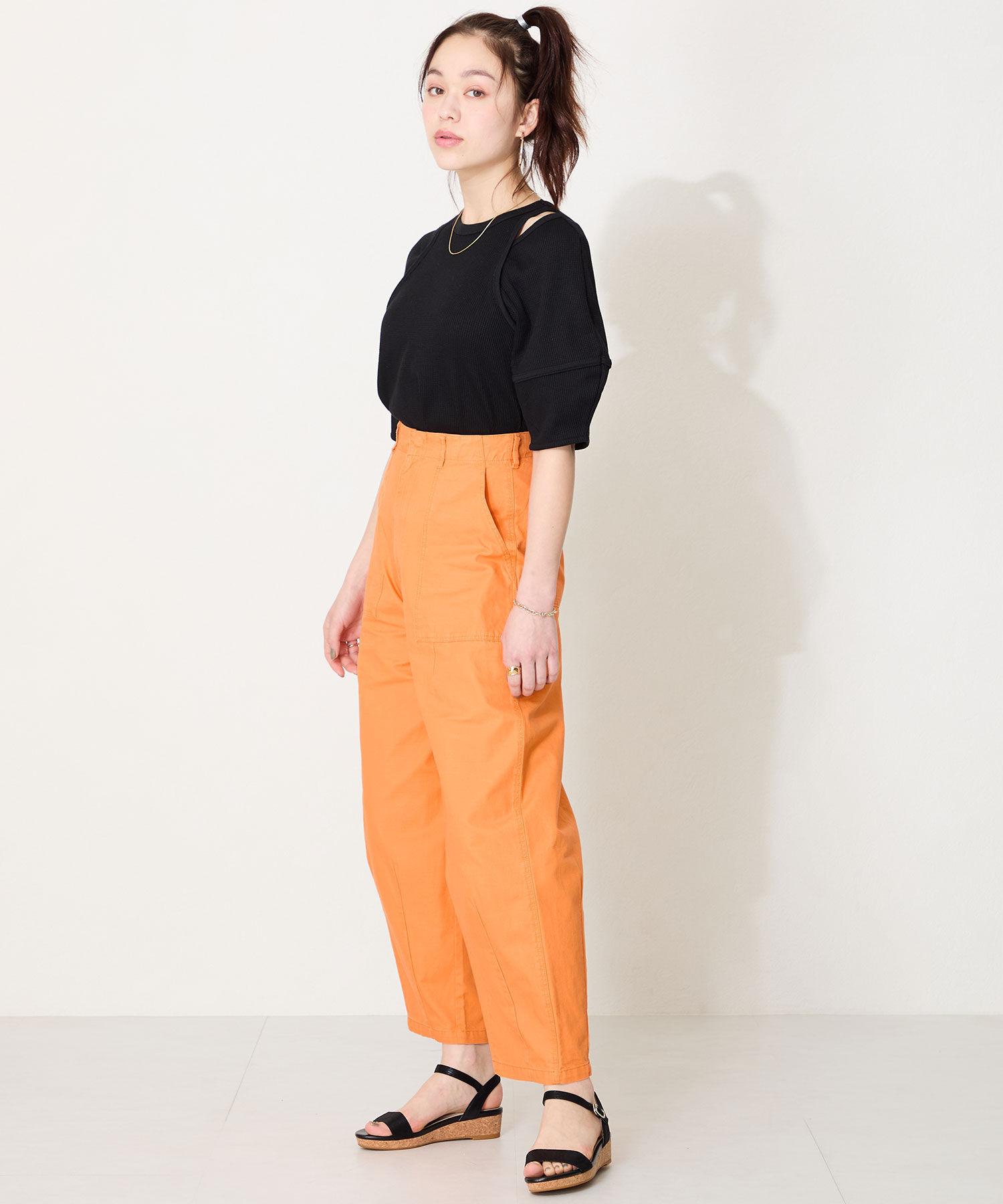 ORiental TRaffic「【WEB限定】●2025春夏新作●ウエッジソールワンベルトサンダル/55203 サンダル 人気 トレンド 売れてる」|サンダル|