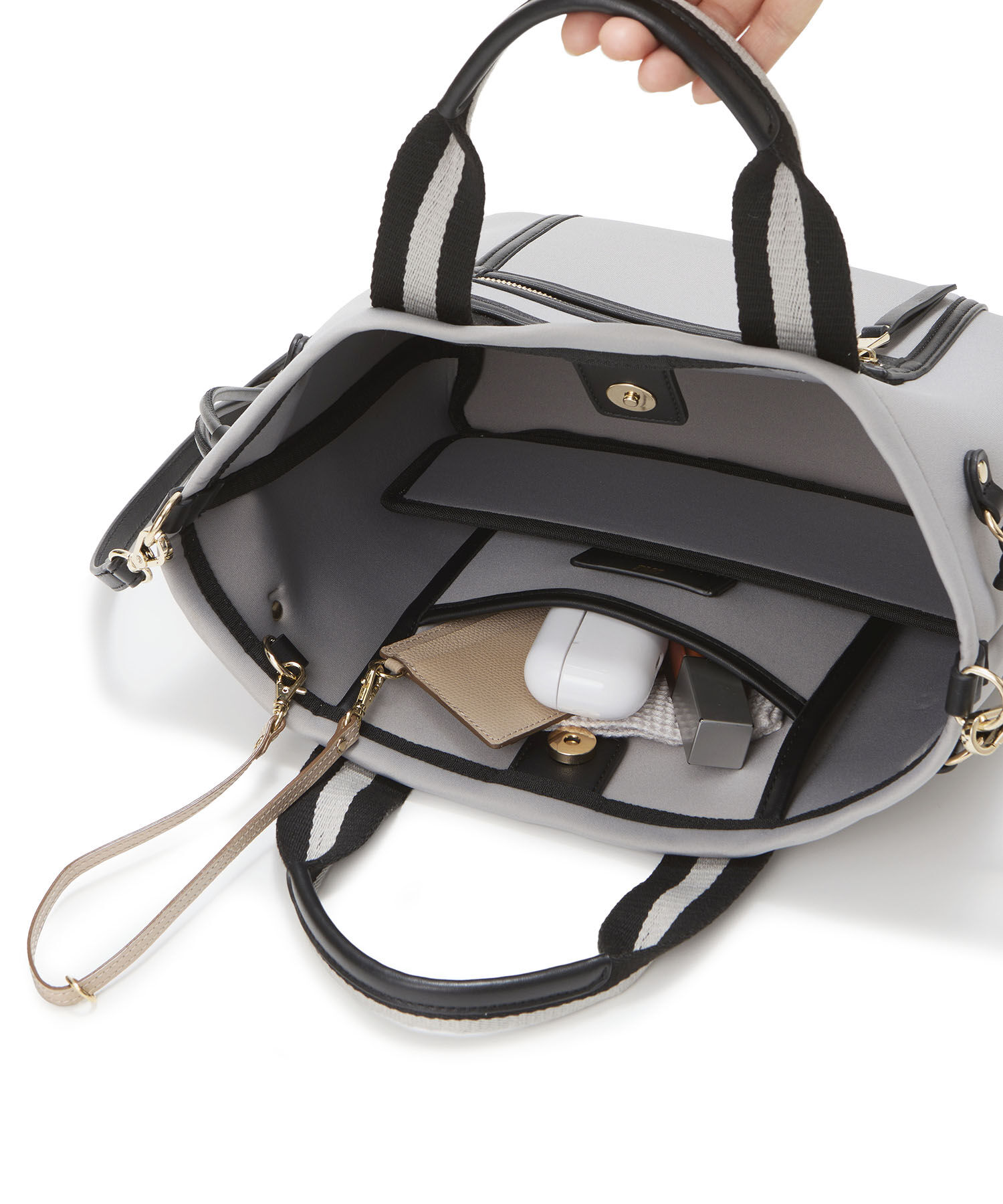 TOPKAPI TREASURE「【新色追加】【TREASURE TOPKAPI】ネオプレン フロントポケット 2way ショルダー付き ミニトートバッグ」|トートバッグ|