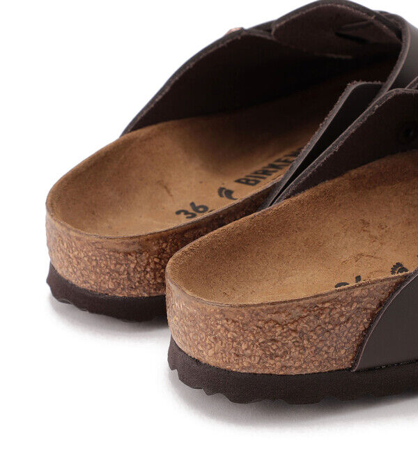 BIRKENSTOCK「【ビルケンシュトック】ボストン/ダークブラウン ナチュラルレザー/クロッグ レディース」|サンダル|