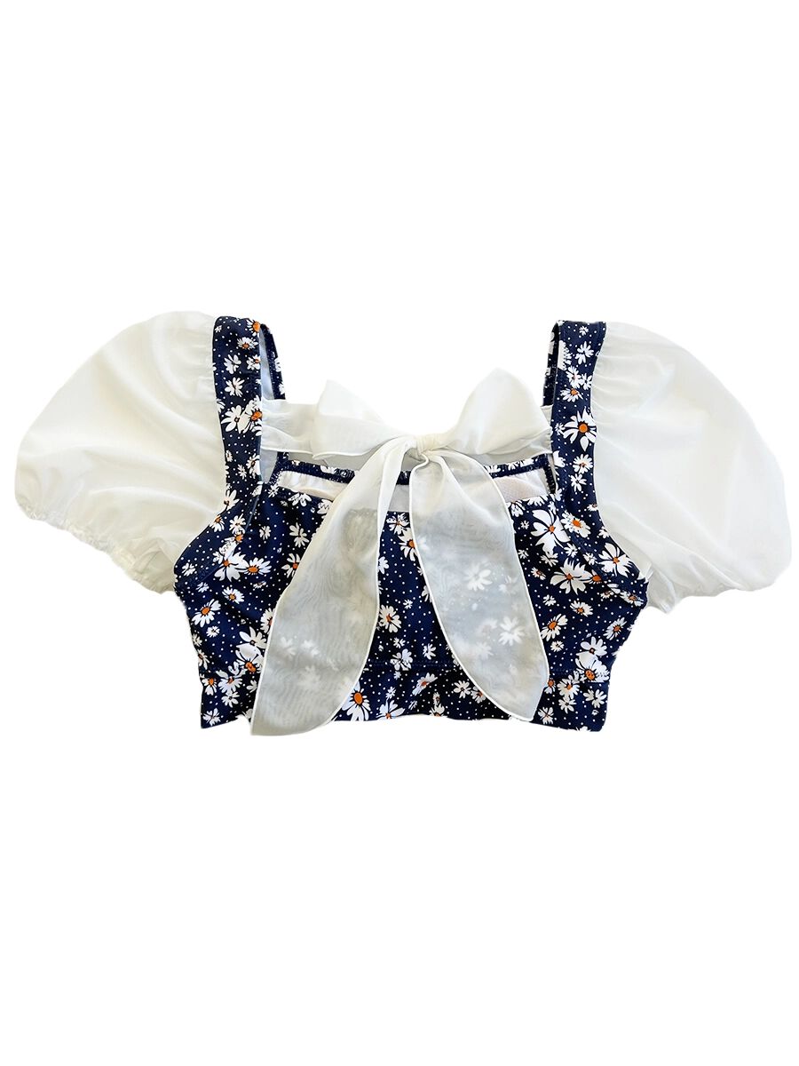 PEAK&PINE「マーガレットドット柄パフスリーブビキニ」|ビキニ|