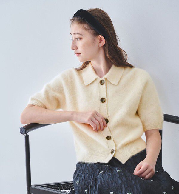 UNITED ARROWS「フォックスカシミヤ ショートスリーブ ポロニット」|ニット・セーター|