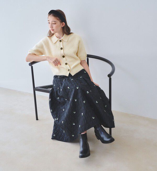 UNITED ARROWS「フォックスカシミヤ ショートスリーブ ポロニット」|ニット・セーター|