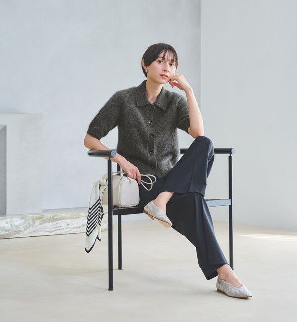 UNITED ARROWS「フォックスカシミヤ ショートスリーブ ポロニット」|ニット・セーター|