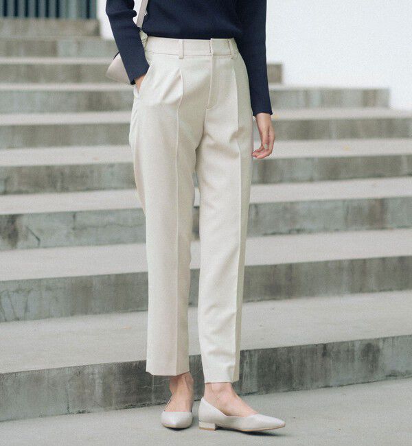 105/［size SHORT/TALLあり］パウドレ テーパード パンツ ナチュラル