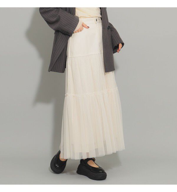 Ray BEAMS 「Ray BEAMS / チュール キリカエ ティアード スカート」|スカート|