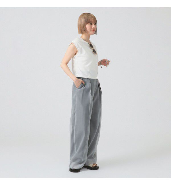 Ray BEAMS 「シアー レイヤード ワイド パンツ」|チノ|