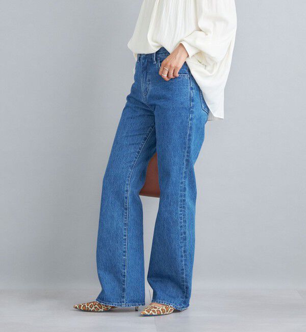 SHIPS for women「〈洗濯機可能〉11.5oz デニムセミフレアパンツ◇」|デニム|